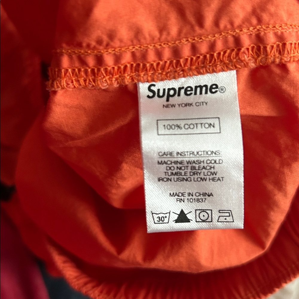 Supreme Bold Orange Cotton Cinch Windbreaker Cargo Pants Authentic Pre-Owned - Picture 7 of 8